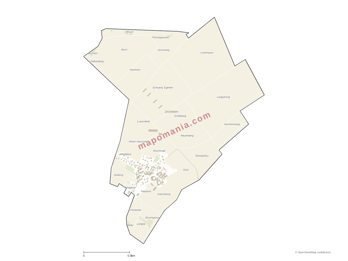 Carte de Zeinheim à personnaliser