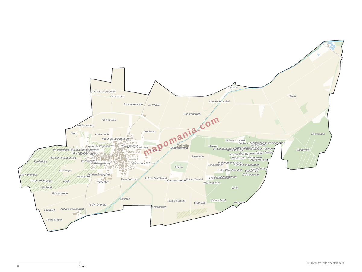 Carte de Zellwiller à personnaliser