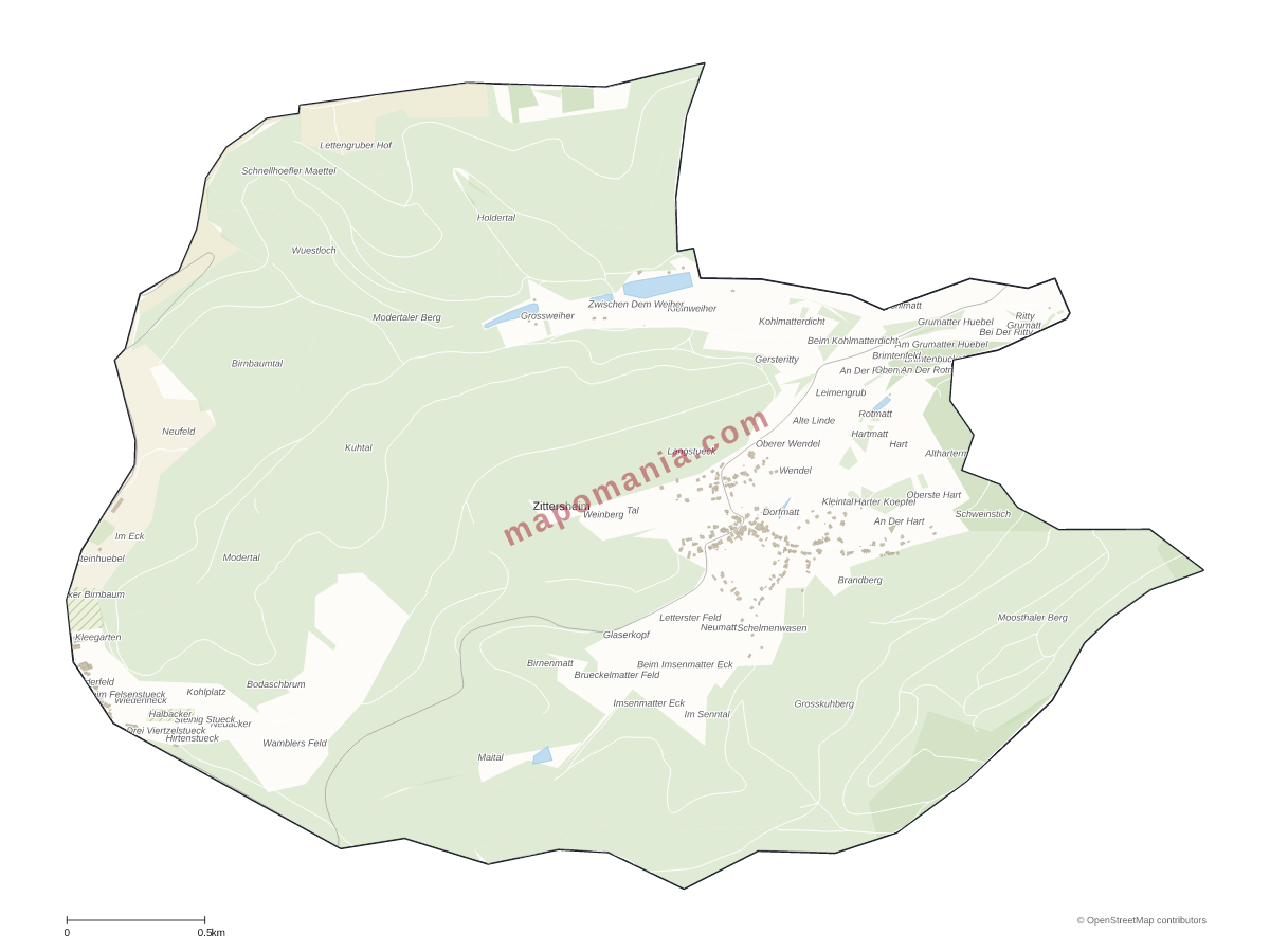 Carte de Zittersheim à personnaliser
