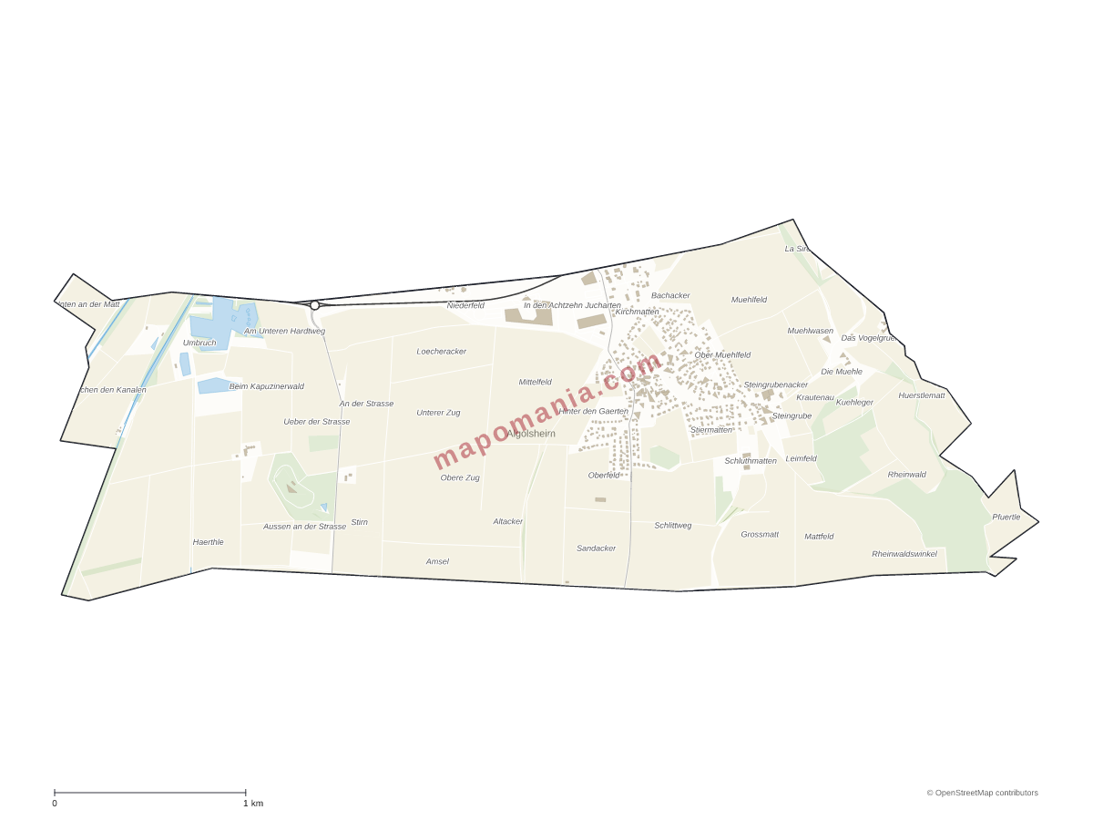 Carte de Algolsheim à personnaliser