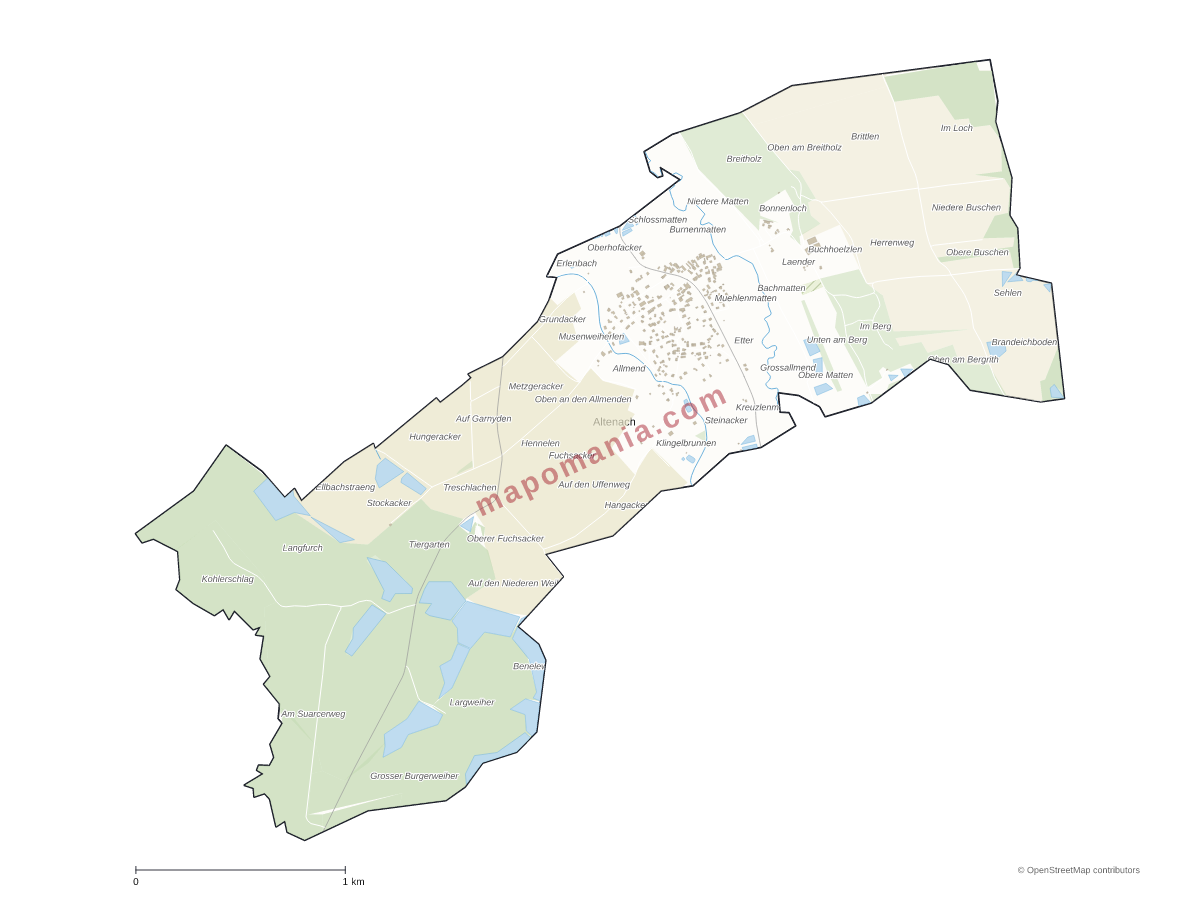 Carte de Altenach à personnaliser