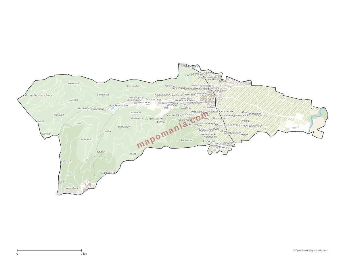 Carte de Ammerschwihr à personnaliser