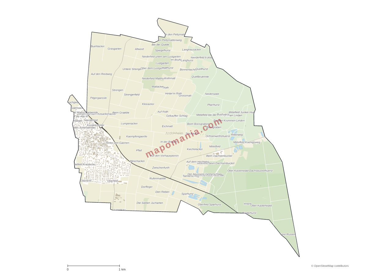 Carte de Andolsheim à personnaliser