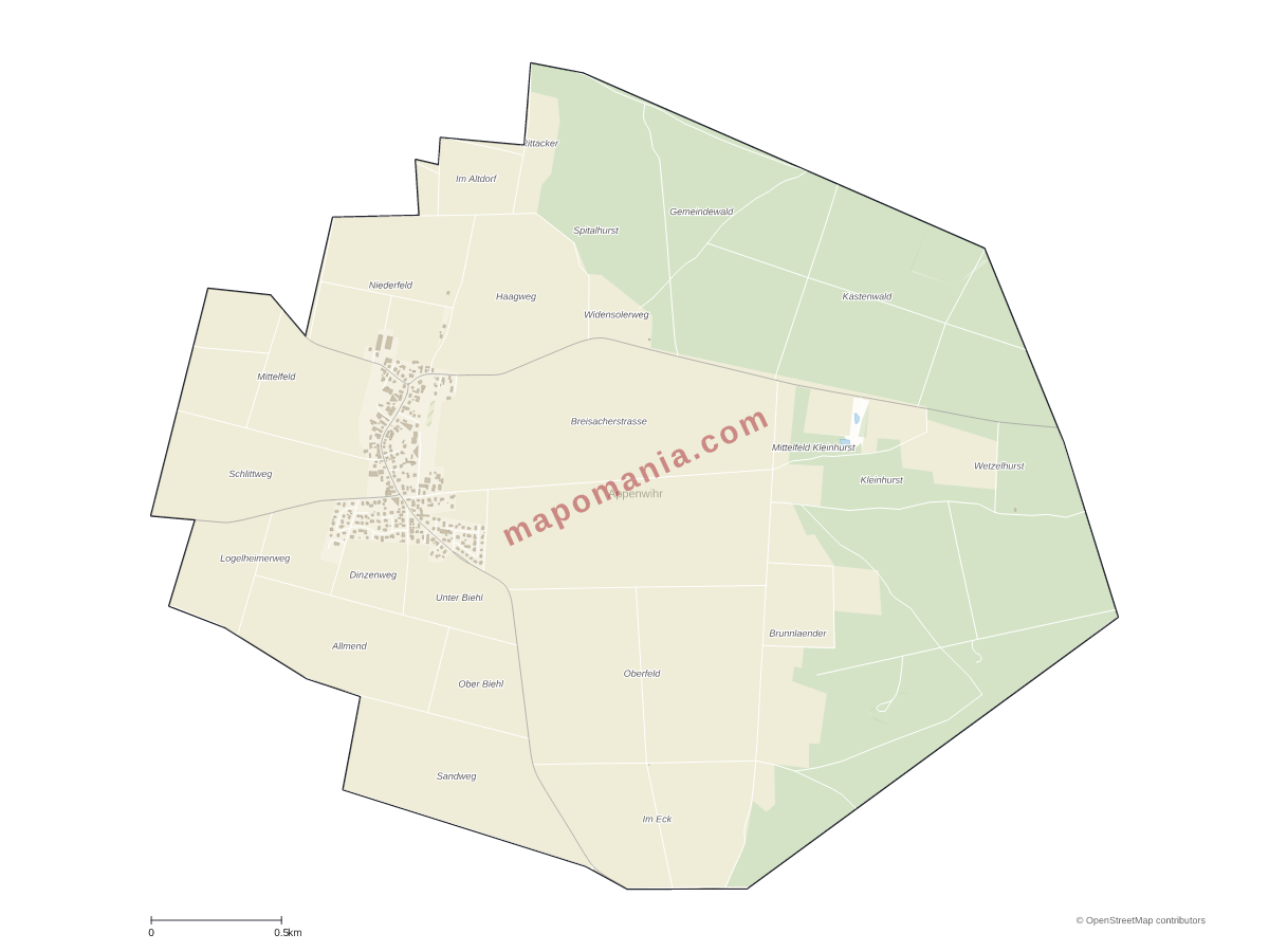 Carte de Appenwihr à personnaliser