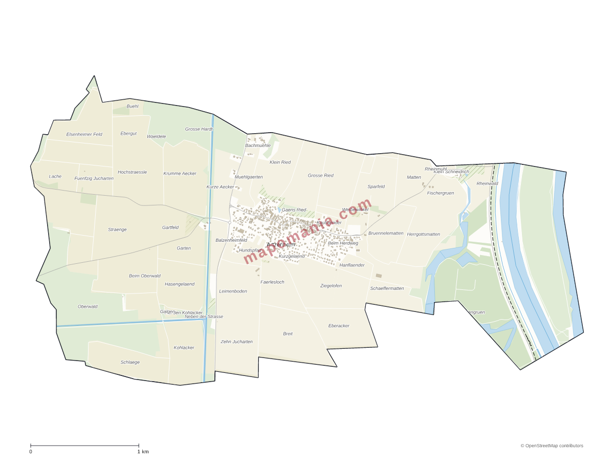 Carte de Artzenheim à personnaliser