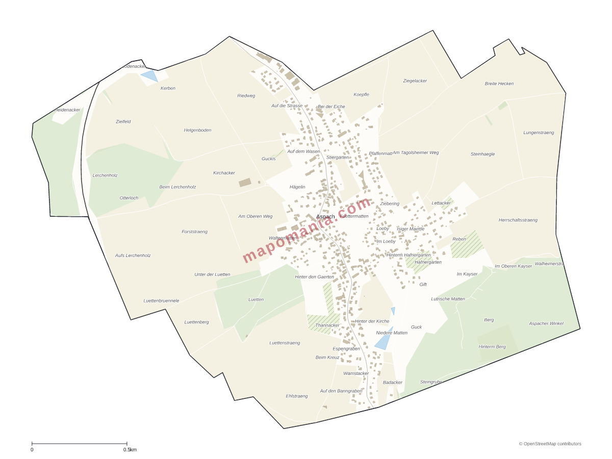 Carte de Aspach à personnaliser