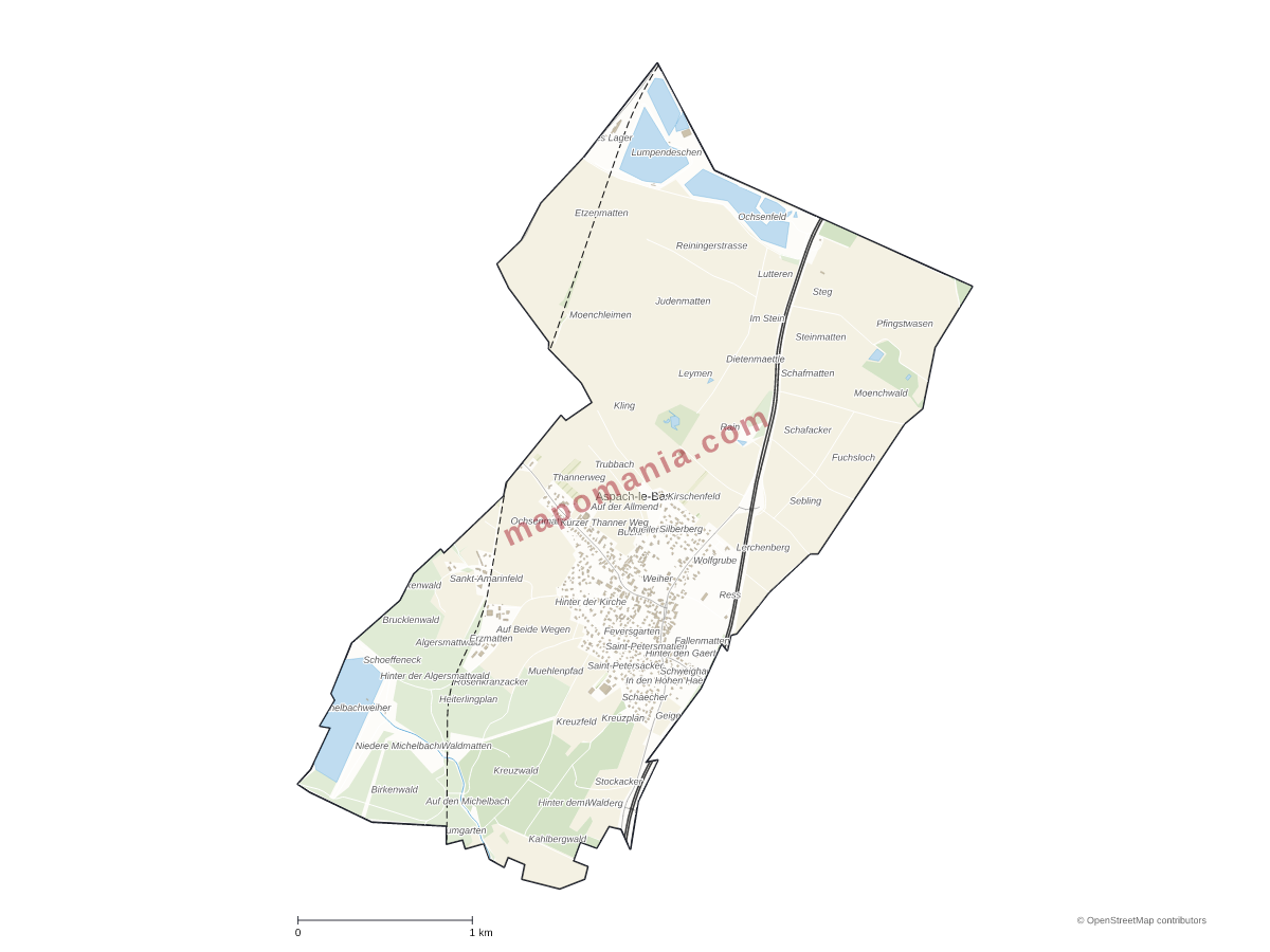 Carte de Aspach-le-Bas à personnaliser