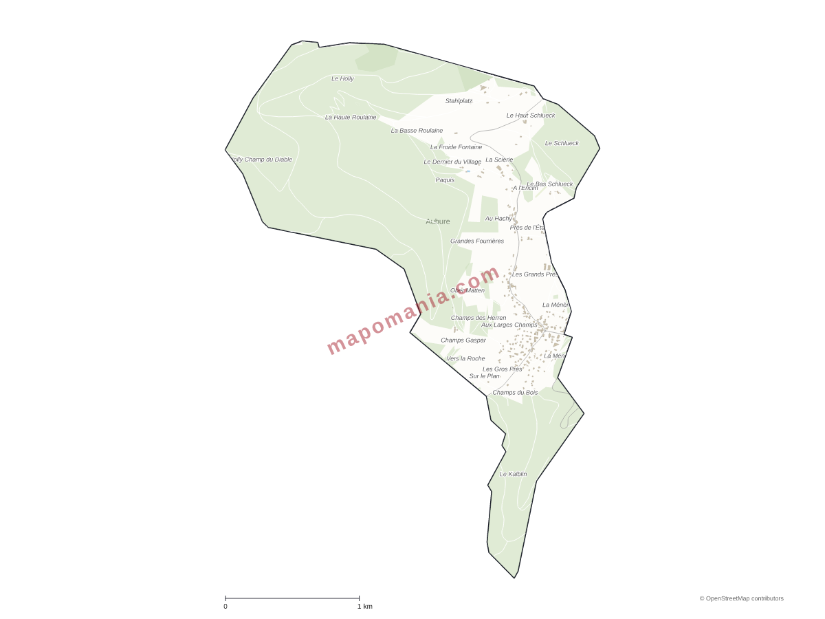 Carte de Aubure à personnaliser