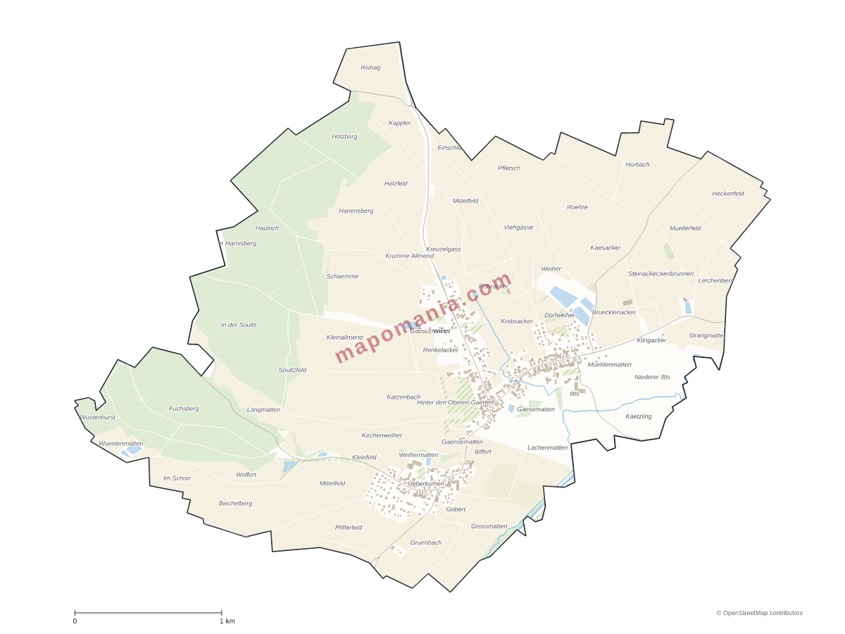 Carte de Balschwiller à personnaliser