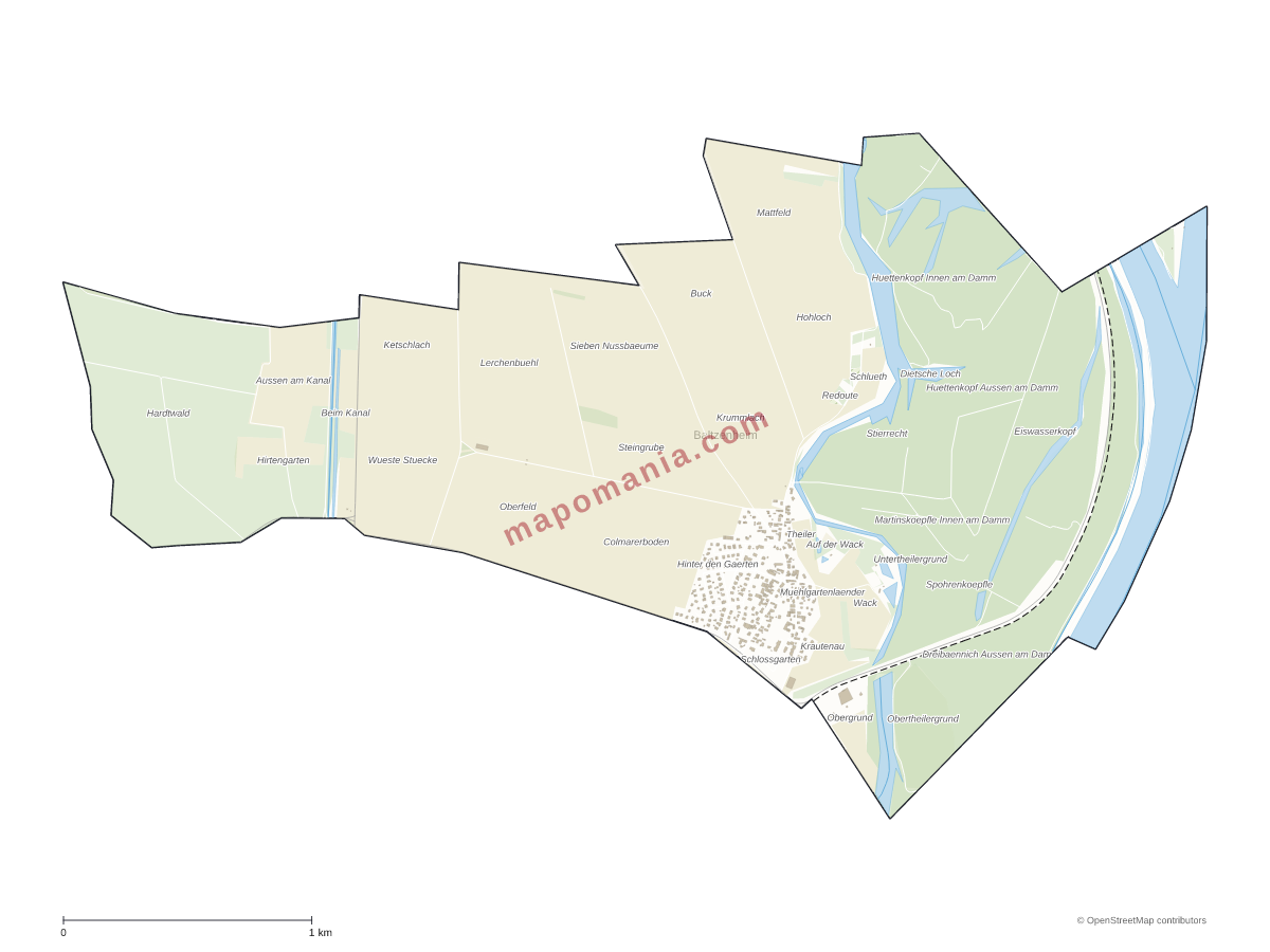 Carte de Baltzenheim à personnaliser
