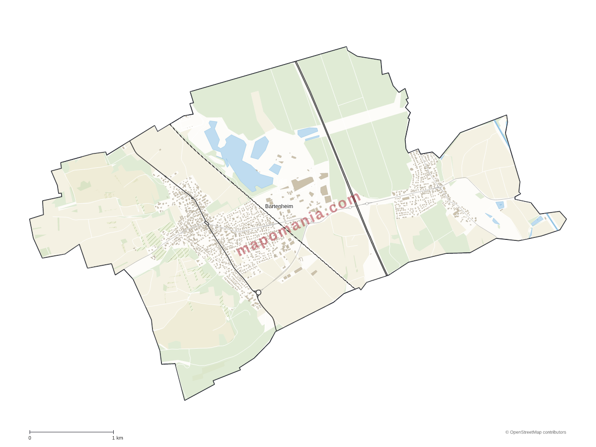 Carte de Bartenheim à personnaliser