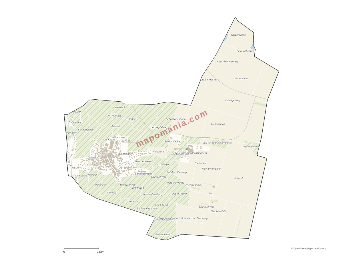 Carte de Beblenheim à personnaliser