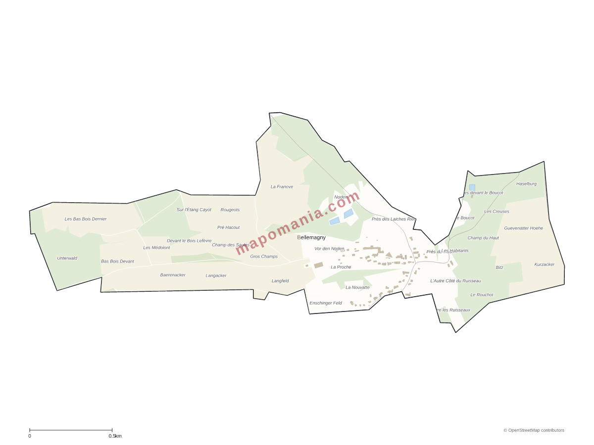 Carte de Bellemagny à personnaliser