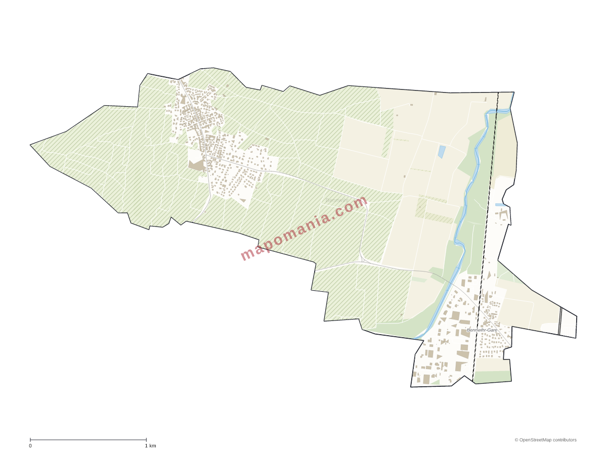 Carte de Bennwihr à personnaliser