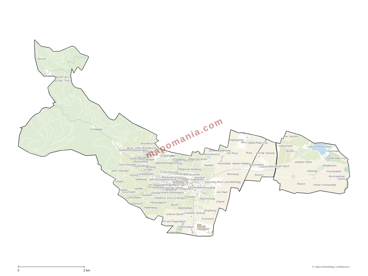 Carte de Bergheim à personnaliser