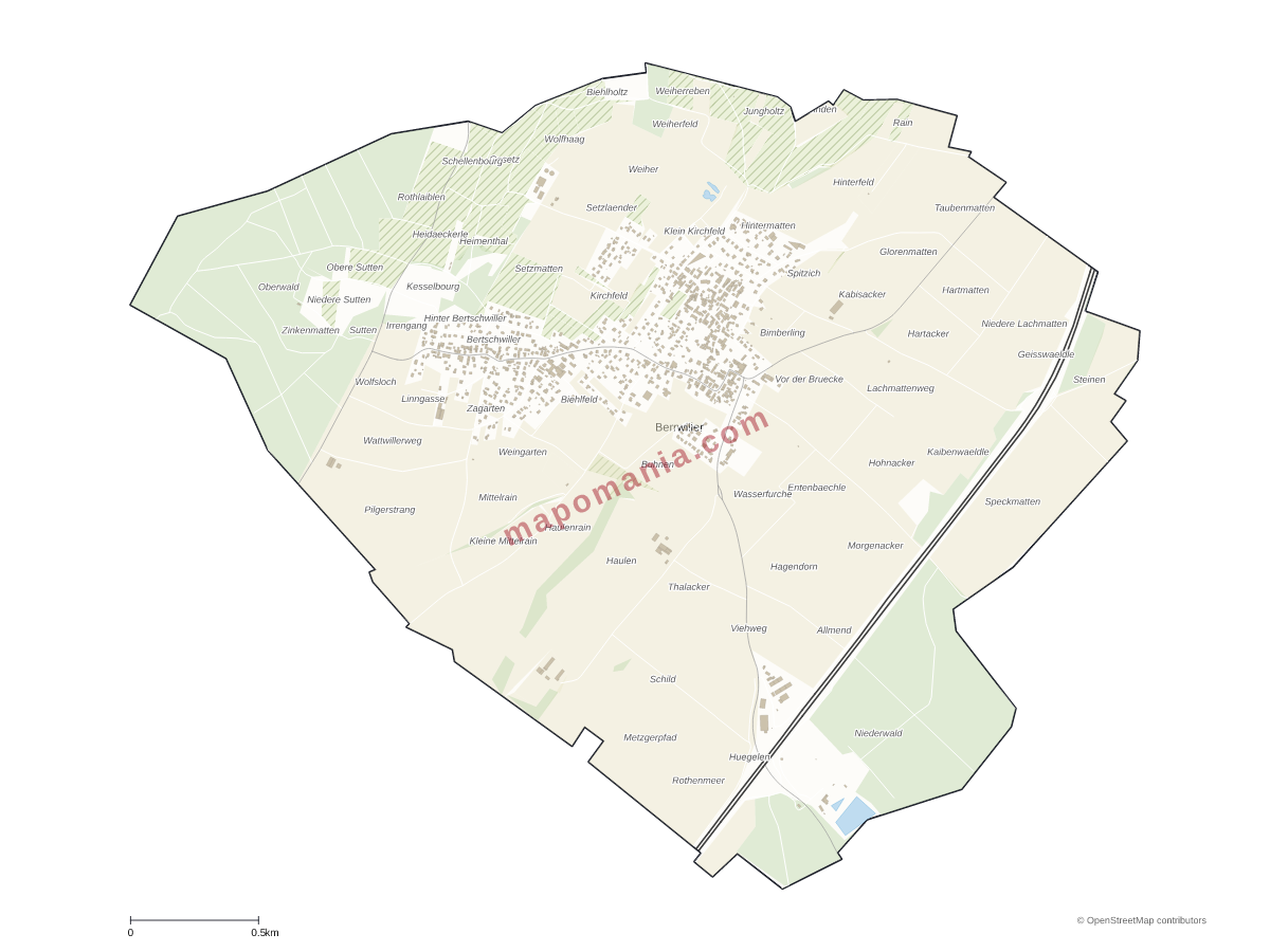 Carte de Berrwiller à personnaliser