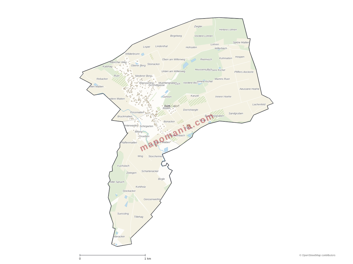 Carte de Bettendorf à personnaliser