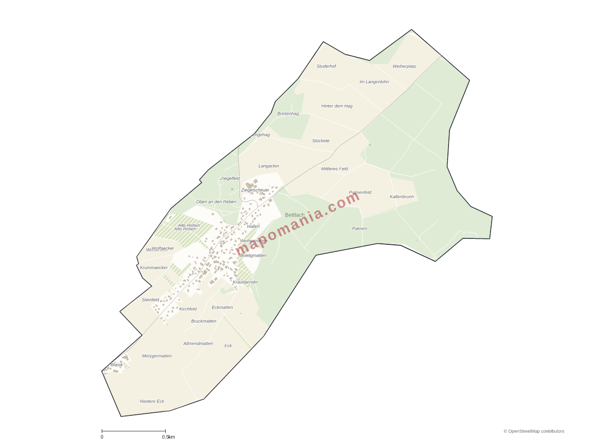Carte de Bettlach à personnaliser