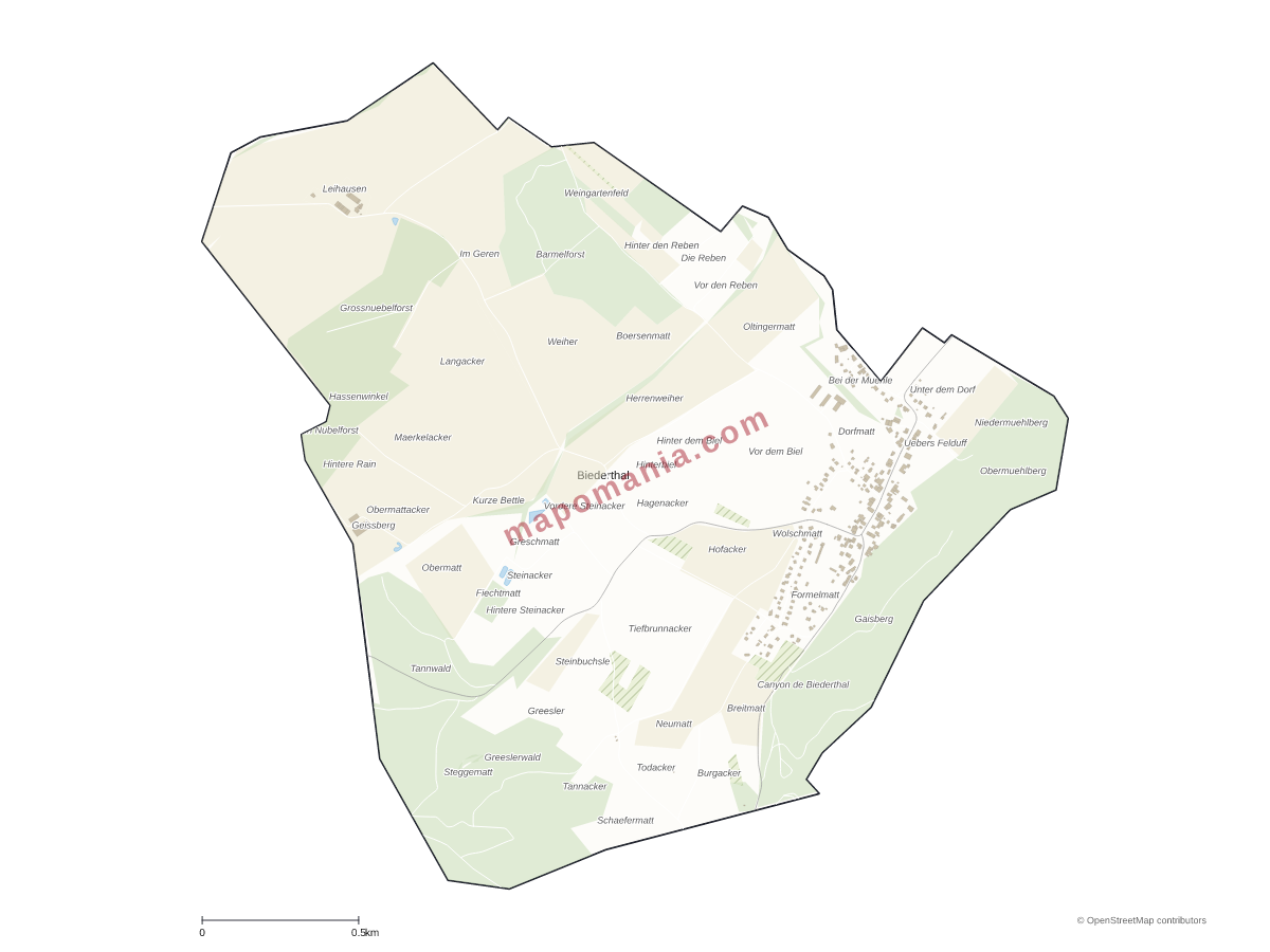 Carte de Biederthal à personnaliser