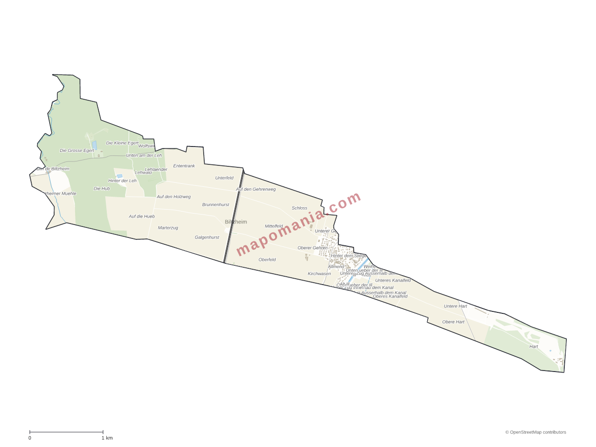 Carte de Biltzheim à personnaliser