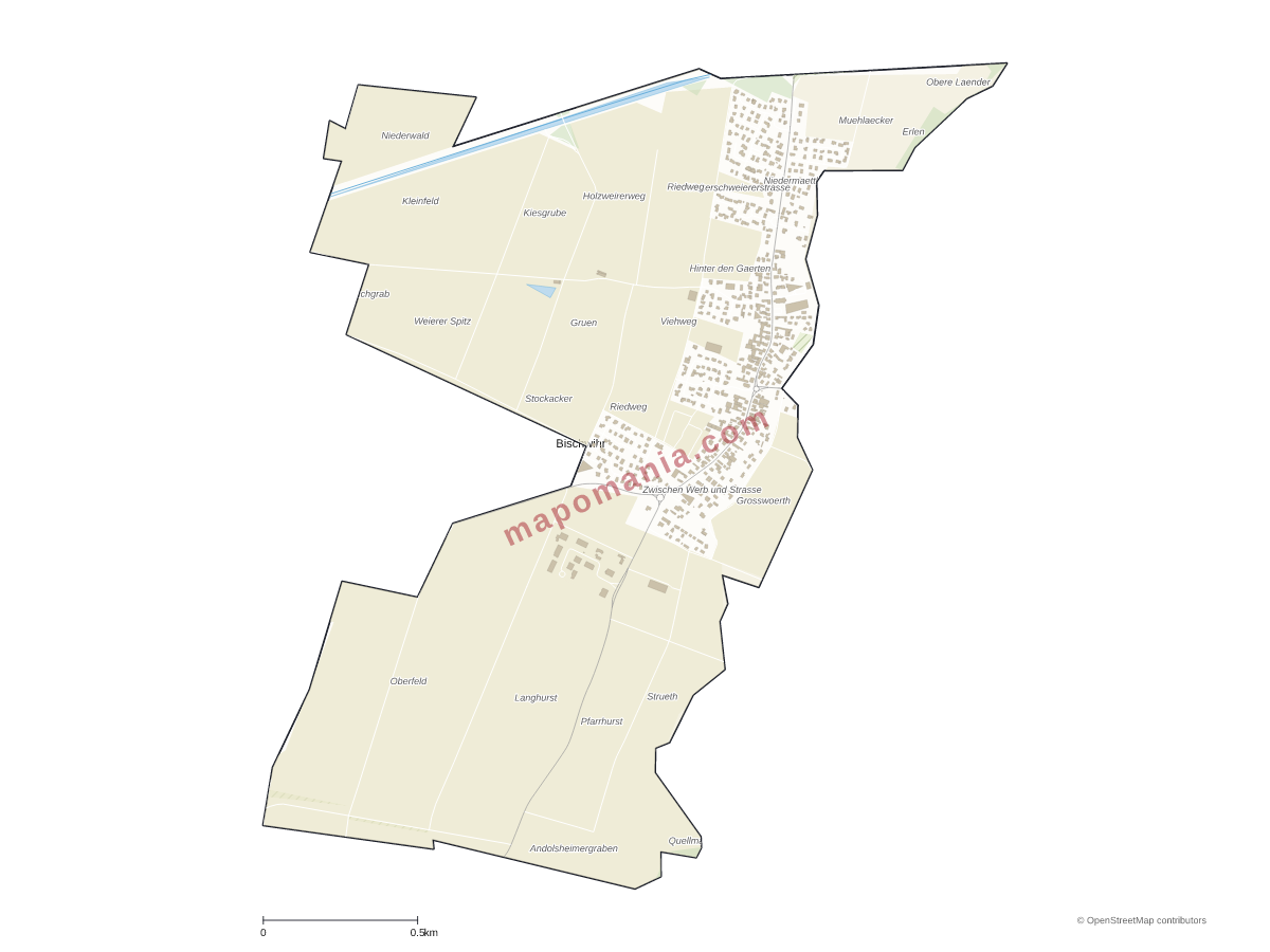 Carte de Bischwihr à personnaliser