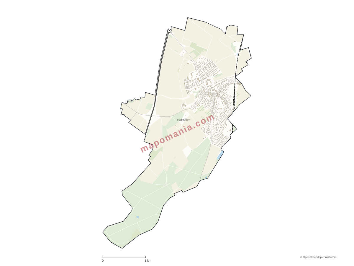 Carte de Bollwiller à personnaliser