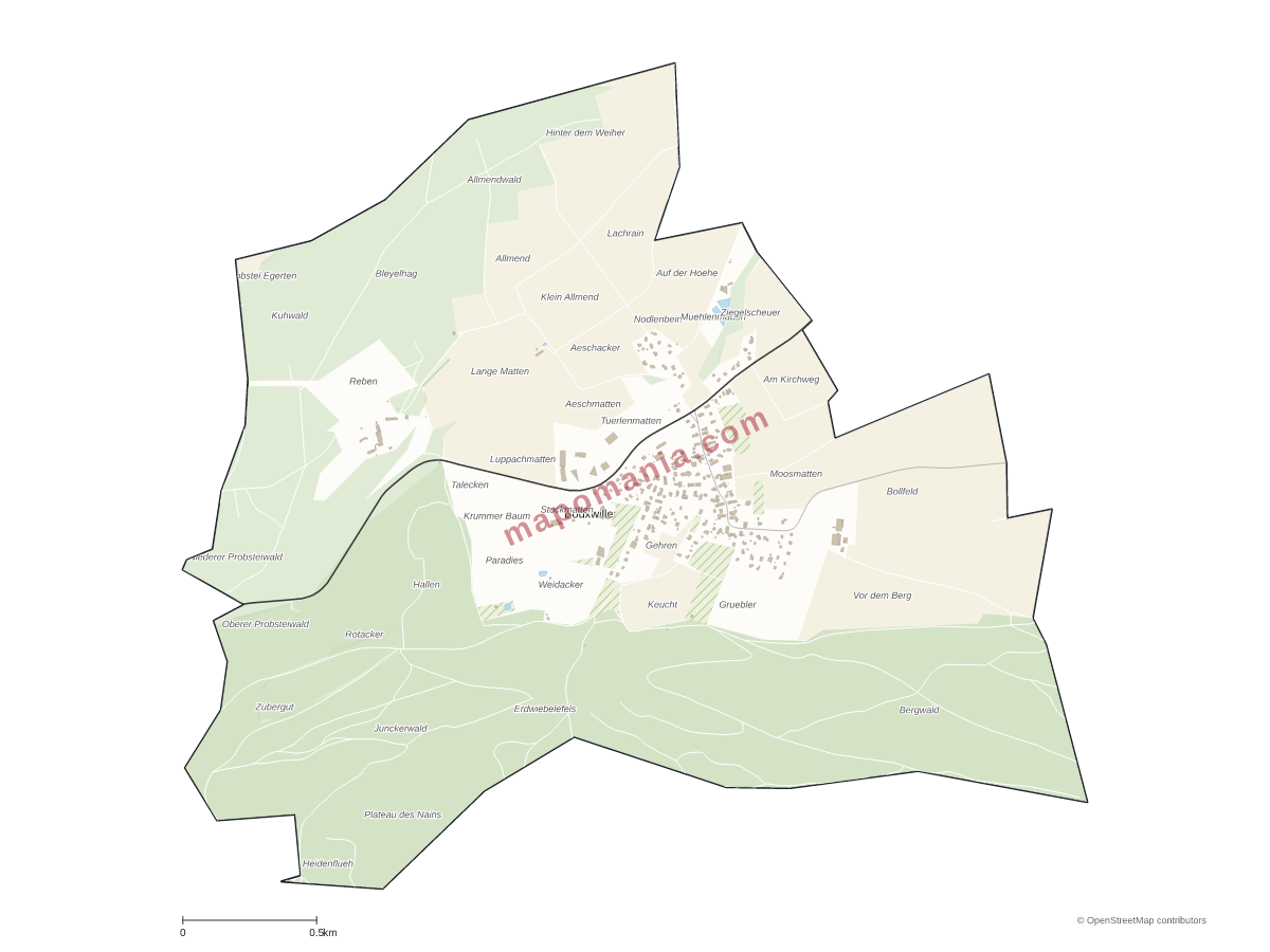 Carte de Bouxwiller à personnaliser