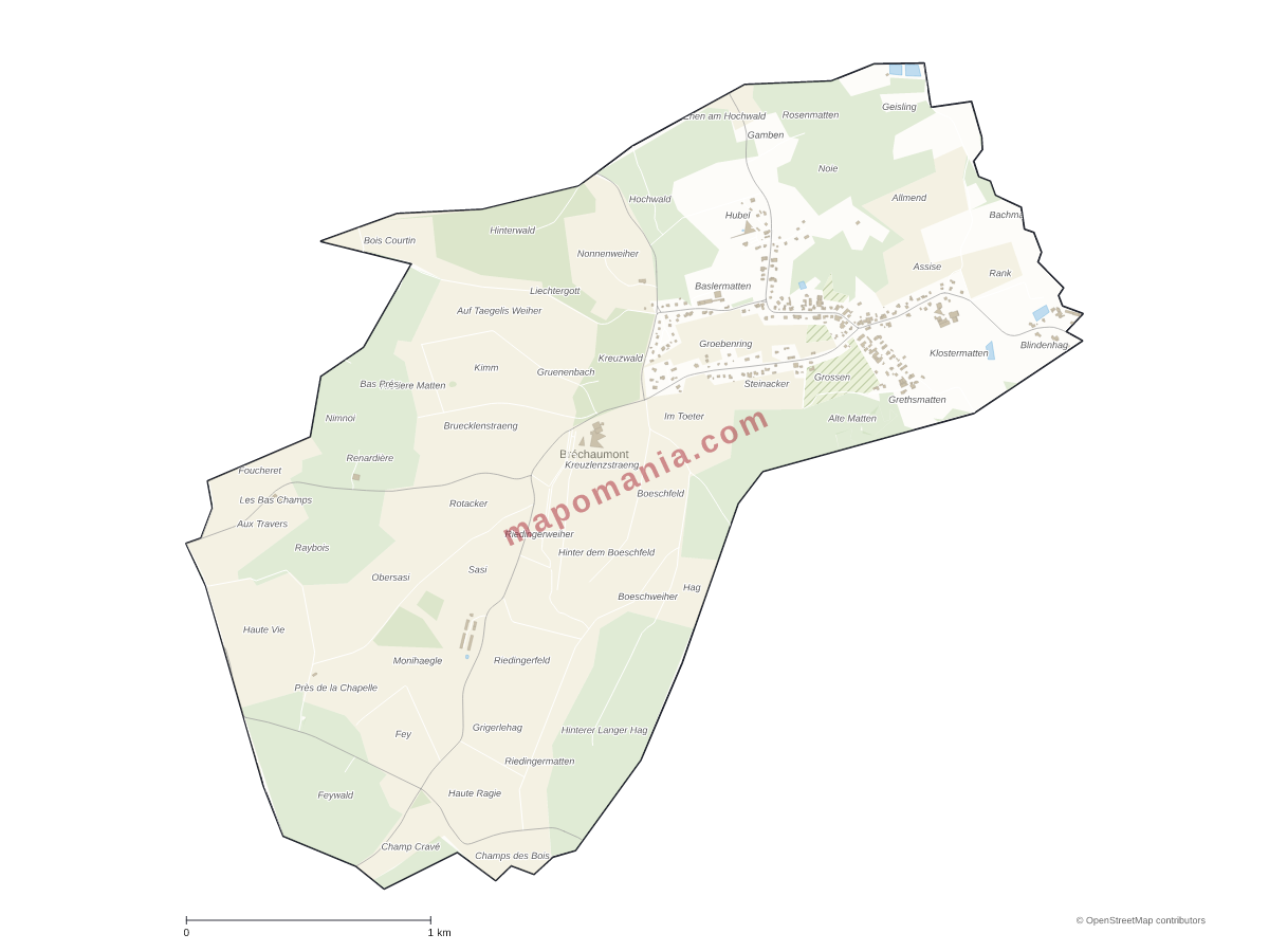 Carte de Bréchaumont à personnaliser