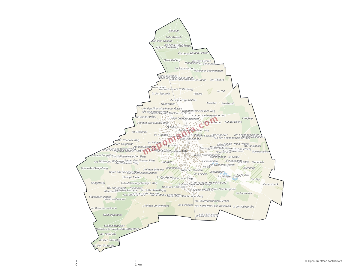 Carte de Bruebach à personnaliser