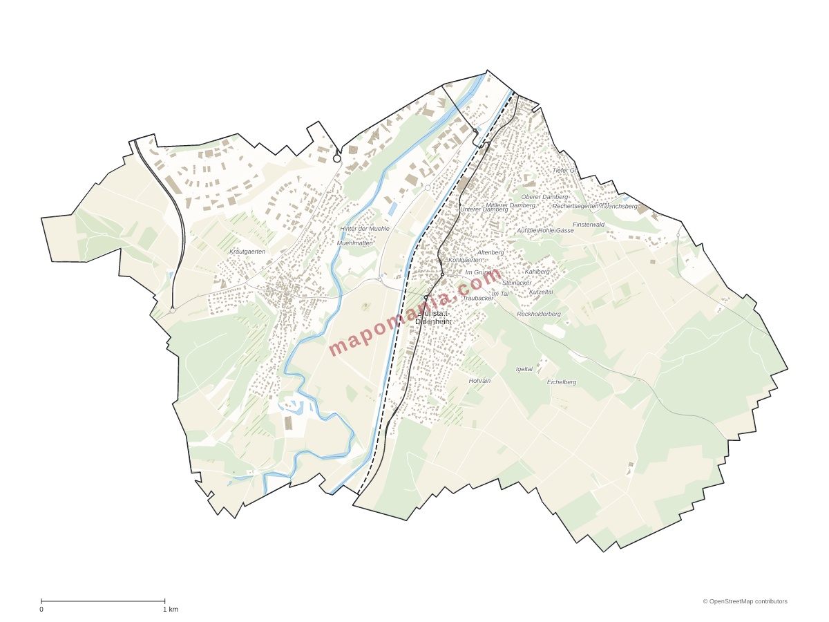 Carte de Brunstatt-Didenheim à personnaliser