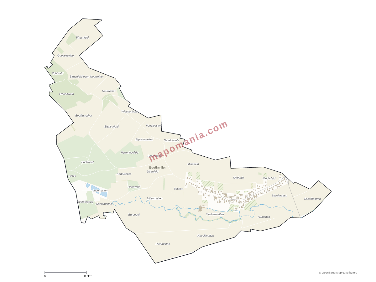 Carte de Buethwiller à personnaliser