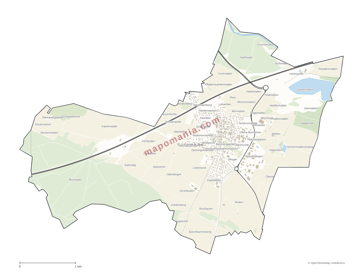 Carte de Burnhaupt-le-Bas à personnaliser