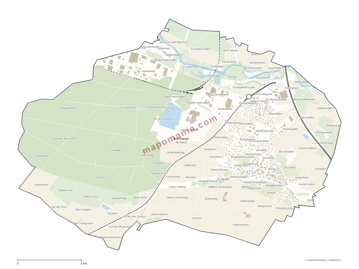 Carte de Burnhaupt-le-Haut à personnaliser