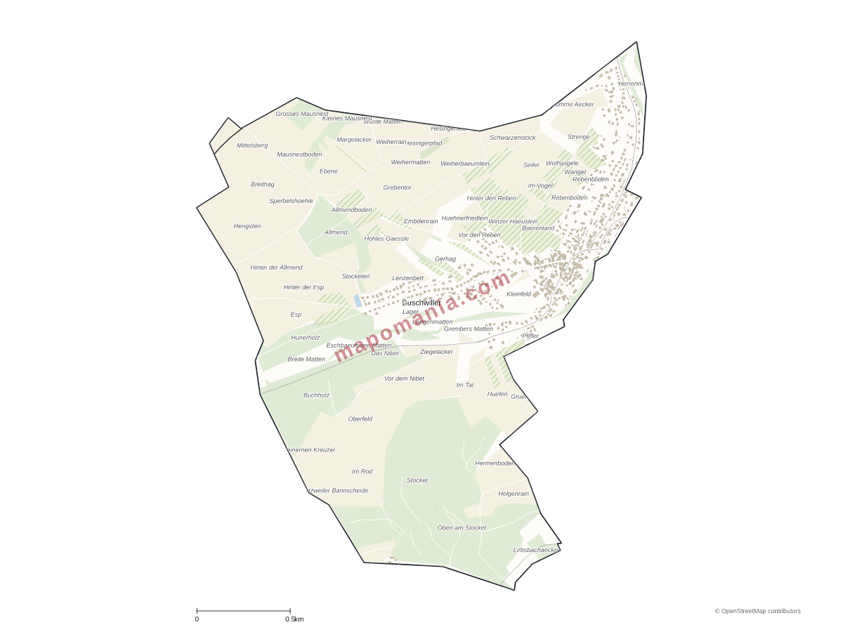 Carte de Buschwiller à personnaliser