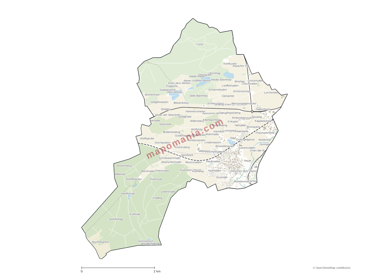 Carte de Carspach à personnaliser
