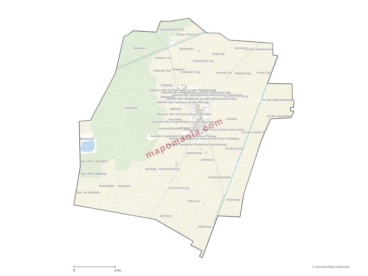 Carte de Dessenheim à personnaliser