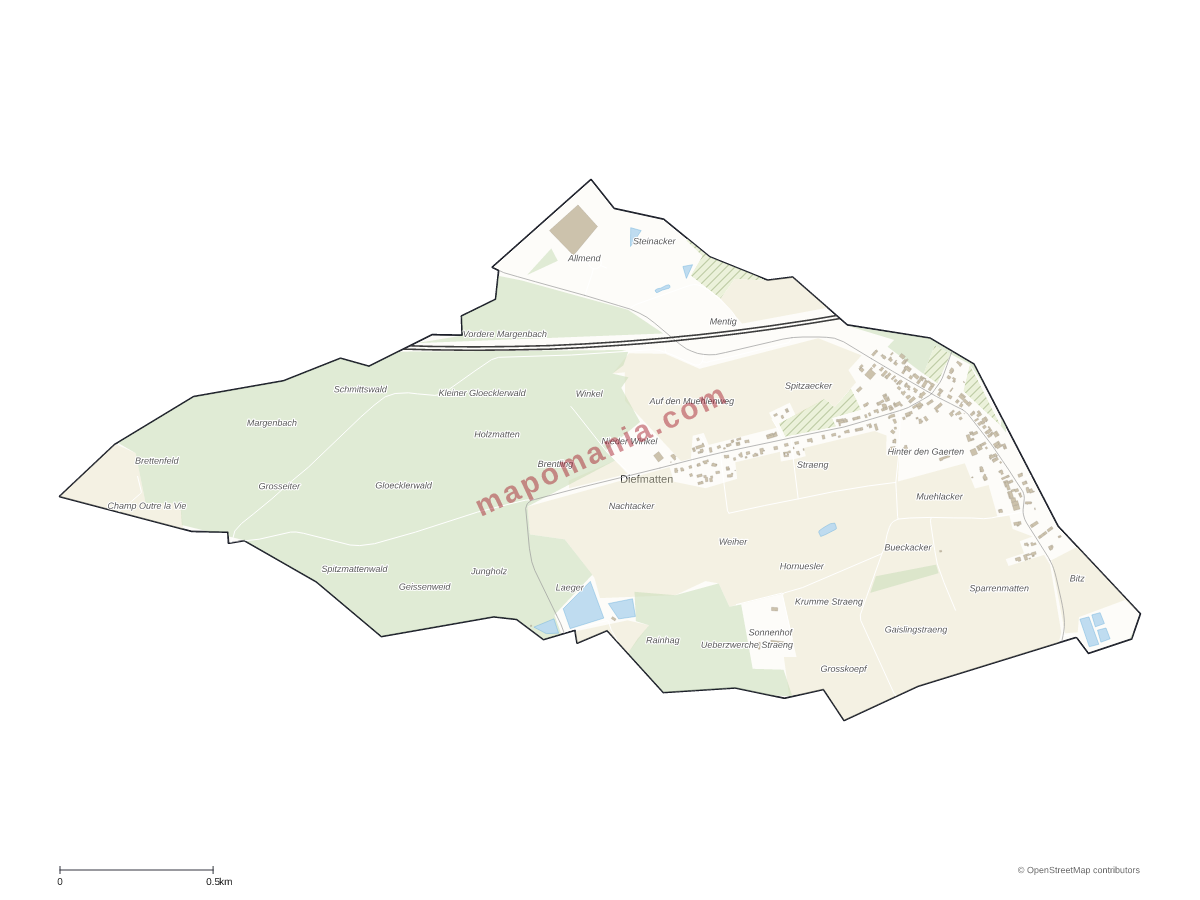 Carte de Diefmatten à personnaliser