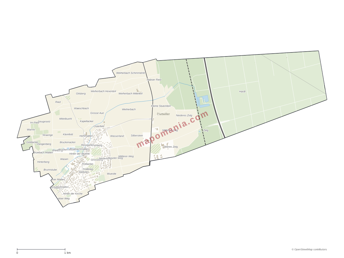Carte de Dietwiller à personnaliser