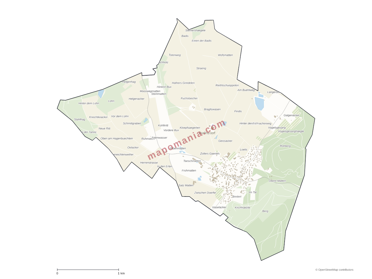 Carte de Durlinsdorf à personnaliser