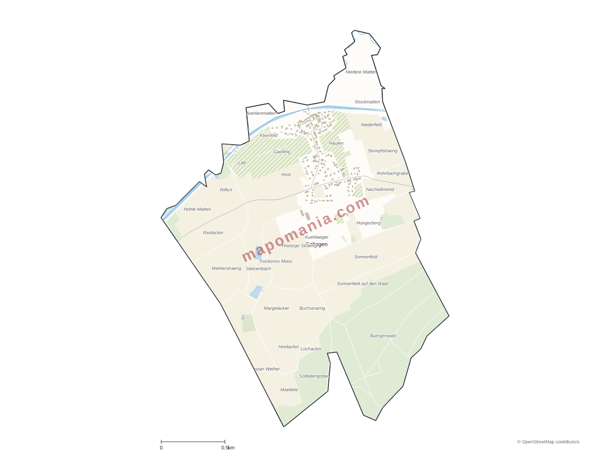 Carte de Eglingen à personnaliser