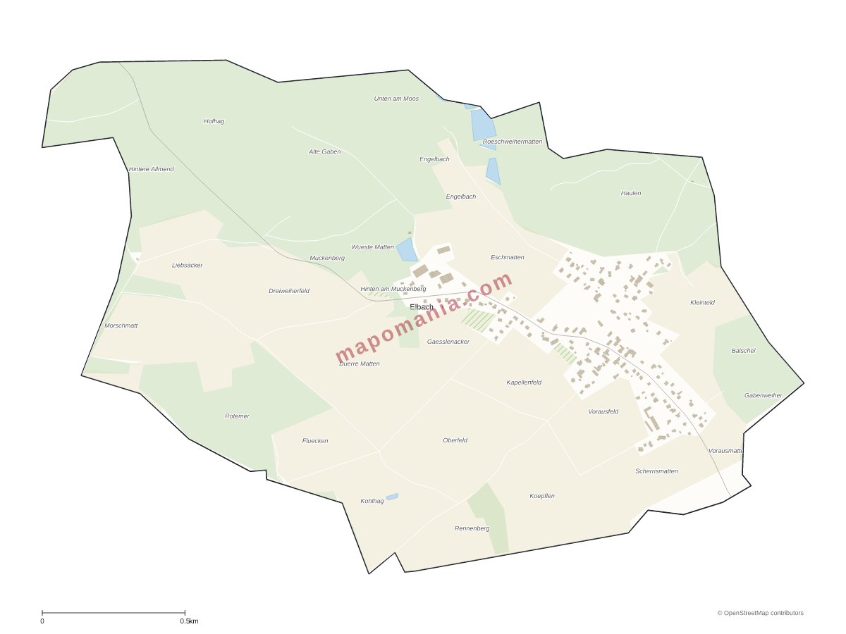 Carte de Elbach à personnaliser