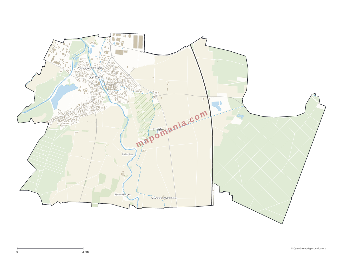 Carte de Ensisheim à personnaliser