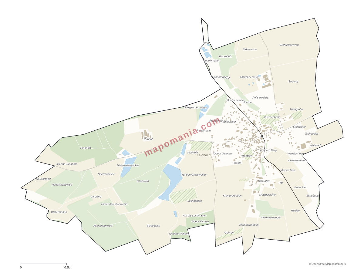 Carte de Feldbach à personnaliser
