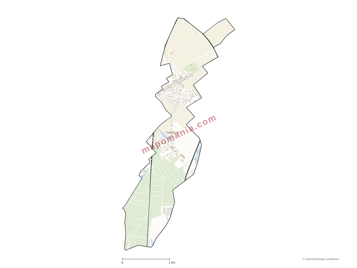Carte de Feldkirch à personnaliser