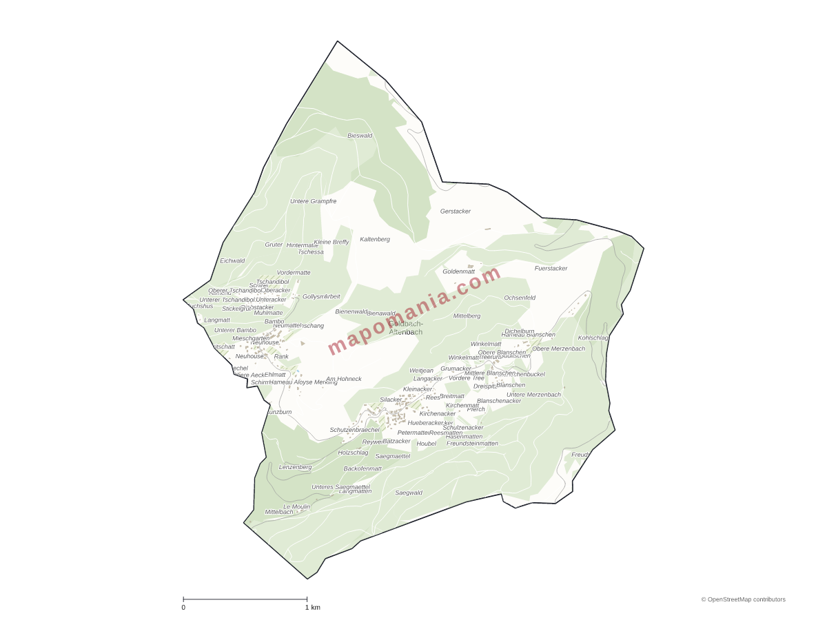 Carte de Goldbach-Altenbach à personnaliser