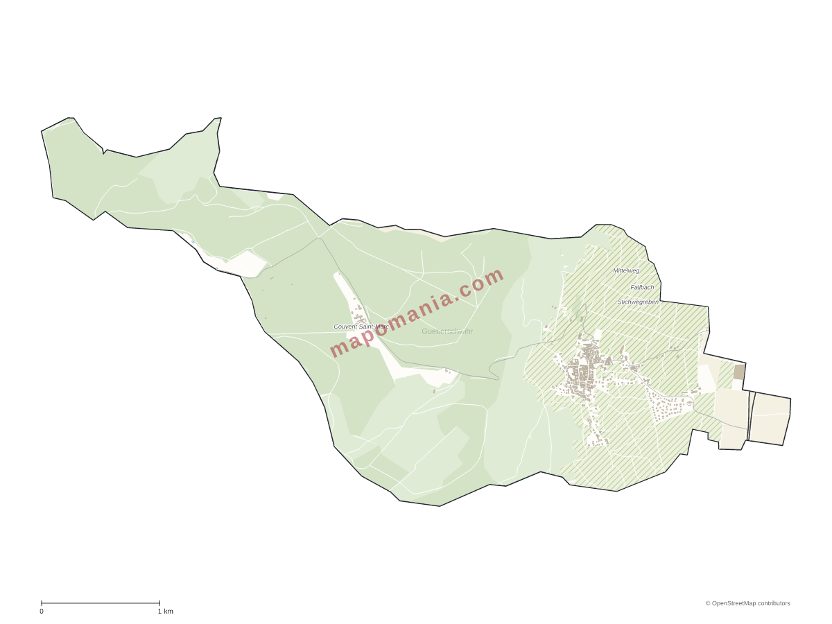 Carte de Gueberschwihr à personnaliser
