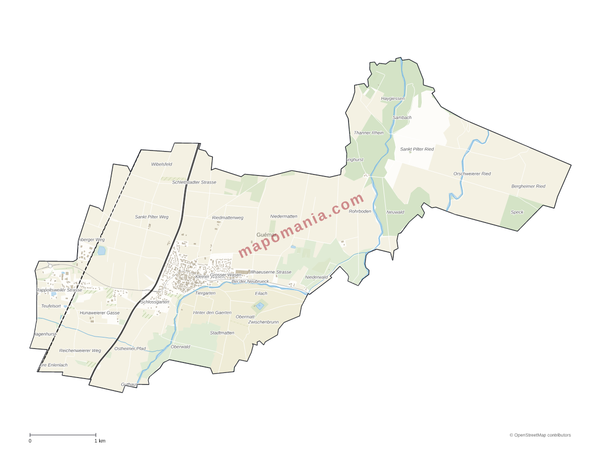 Carte de Guémar à personnaliser