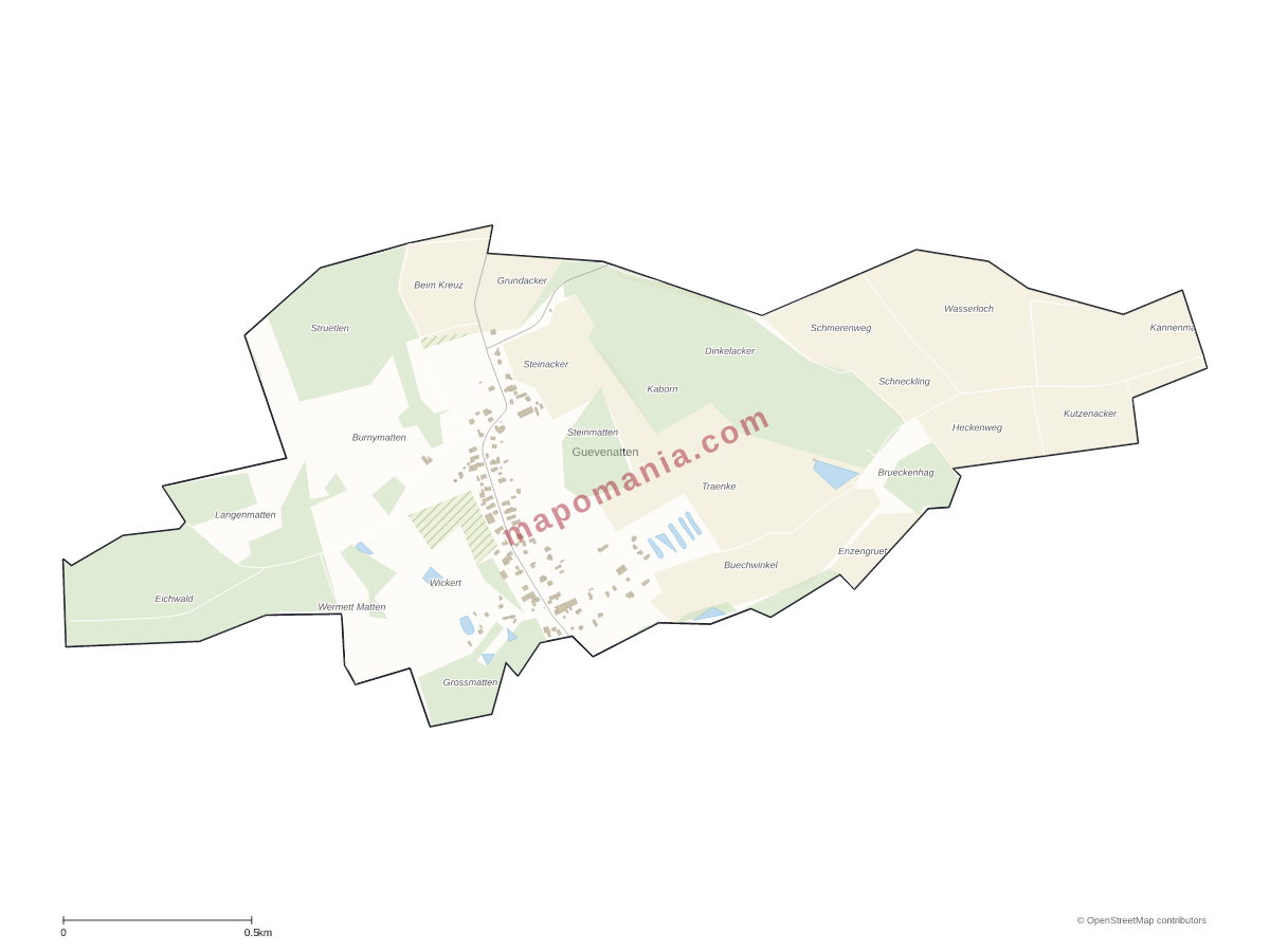 Carte de Guevenatten à personnaliser