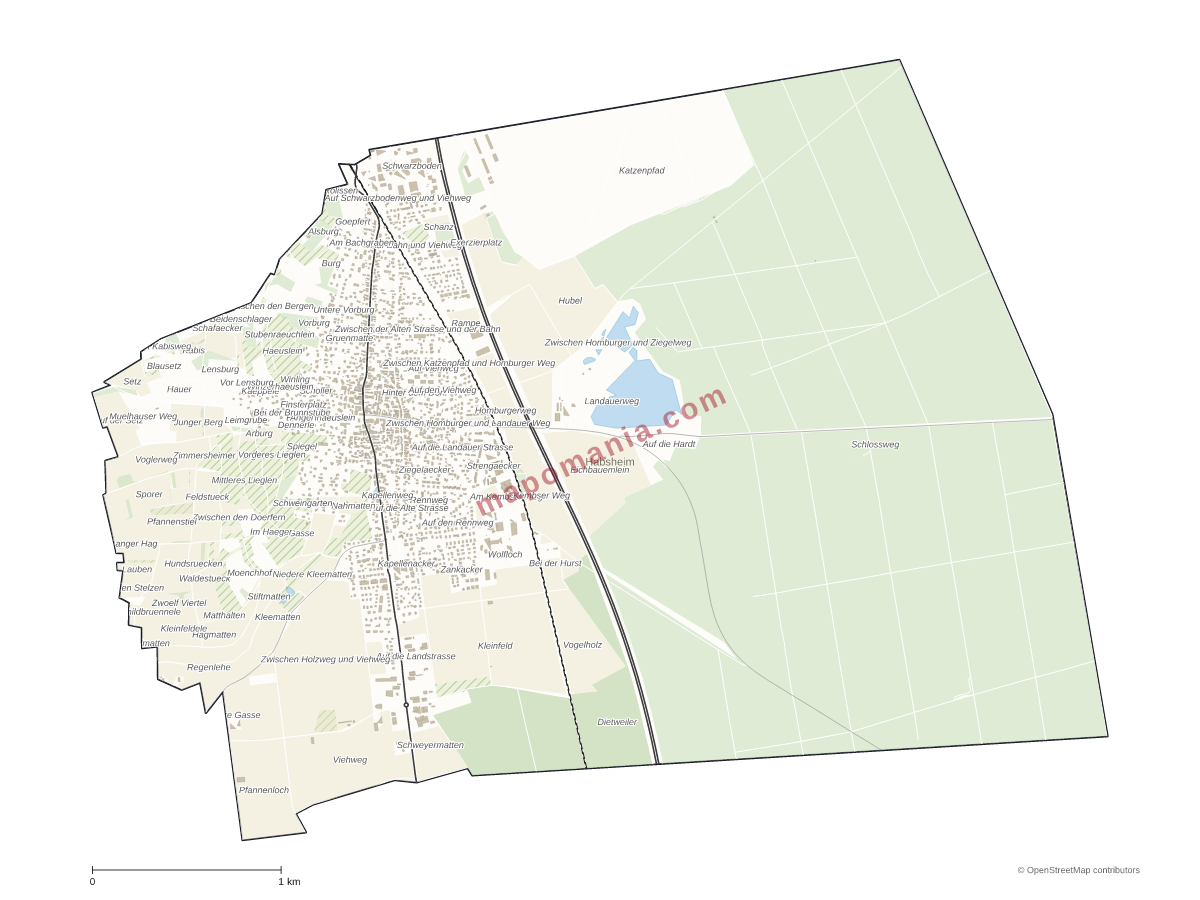 Carte de Habsheim à personnaliser