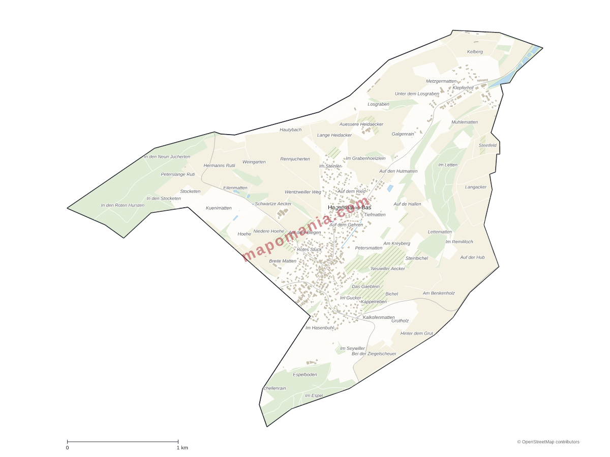 Carte de Hagenthal-le-Bas à personnaliser